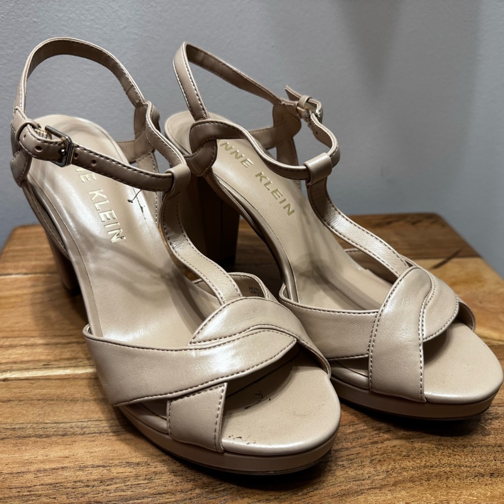 Anne Klein Virgo (memory foam) Women's Nude Heeled Sandals